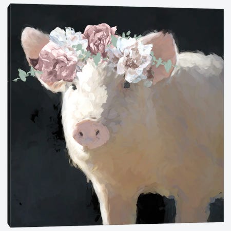 Clementine the Pig Canvas Print #WHL2} by White Ladder Canvas Print