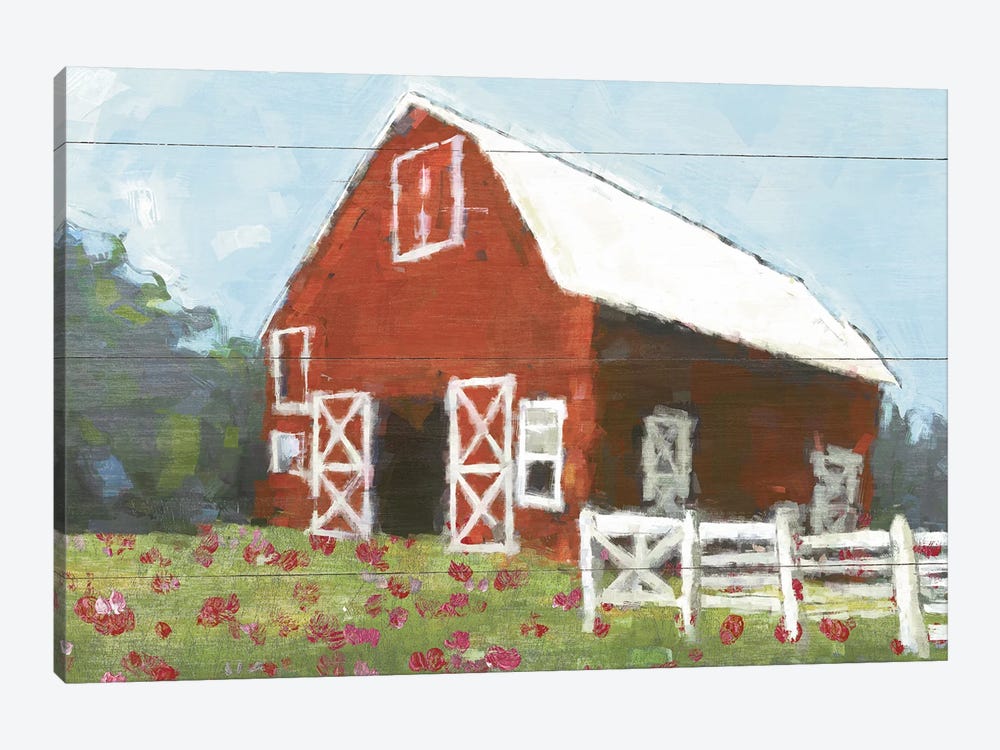 Flower Field Barn by White Ladder 1-piece Canvas Print