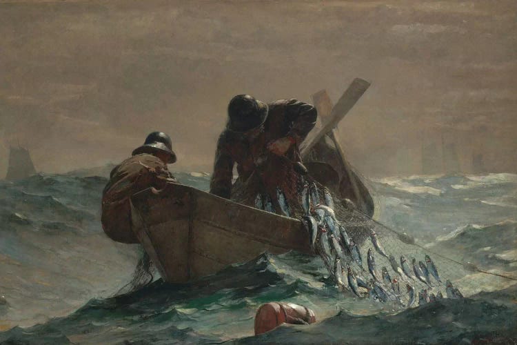 Returning Fishing Boats  by Winslow Homer  Paper Print Repro 
