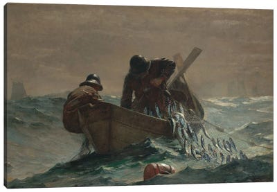 The Herring Net Canvas Art Print - Rowboat Art