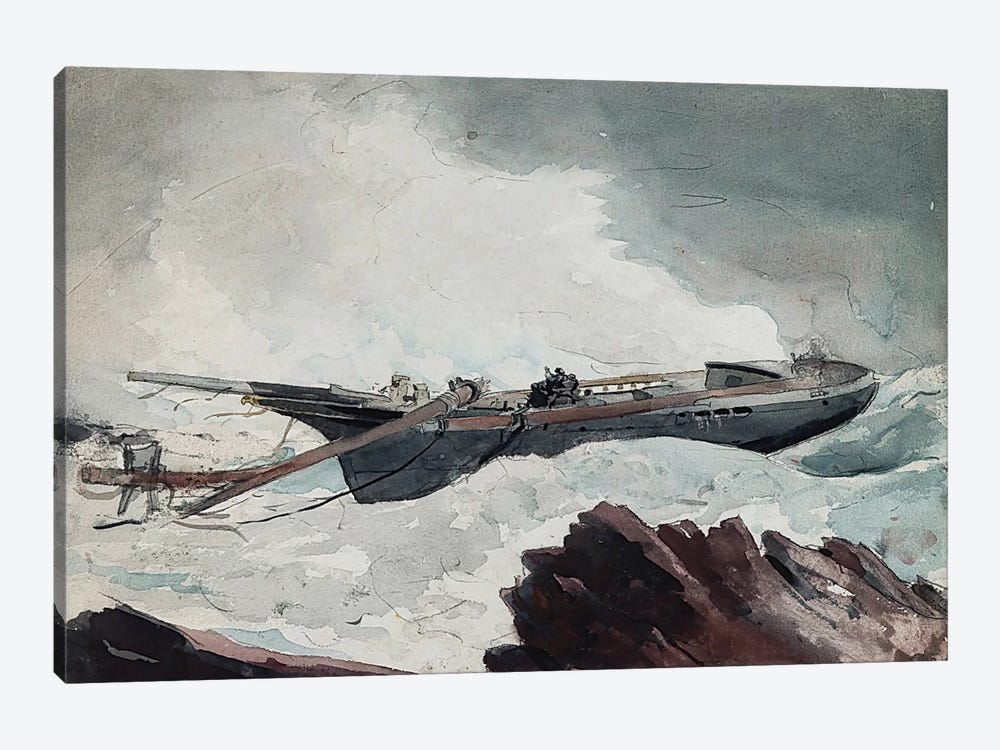The Wrecked Schooner 1-piece Canvas Art Print