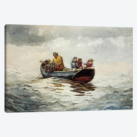 Crab Fishing Canvas Print #WHO4} by Winslow Homer Canvas Art Print