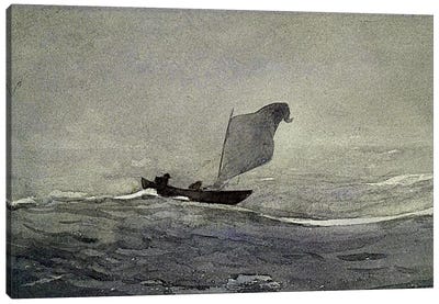 Blown Away Canvas Art Print - Winslow Homer