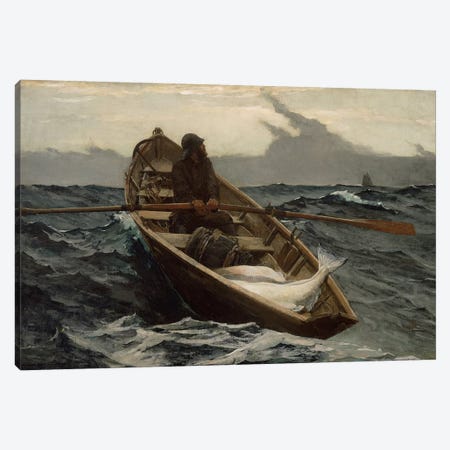 The Fog Warning Canvas Print #WHO6} by Winslow Homer Canvas Art Print