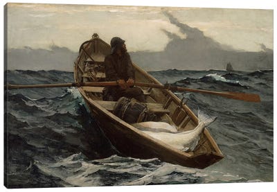 The Fog Warning Canvas Art Print - Winslow Homer