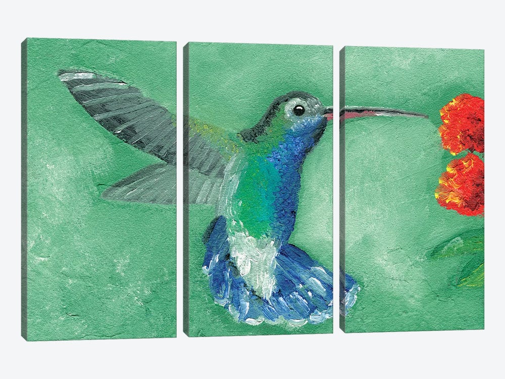 Fresco Hummingbird I by Alicia Ludwig 3-piece Canvas Art