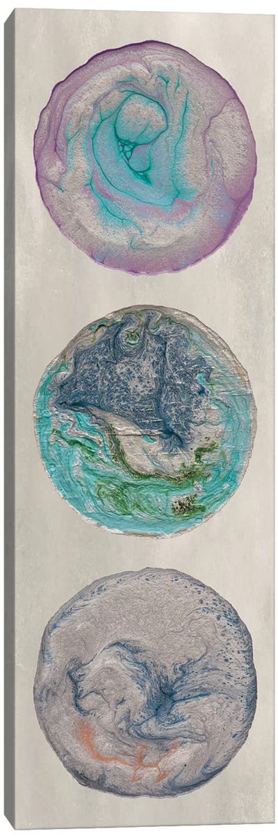 Planet Trio I Canvas Art Print - Minimalist Bathroom Art