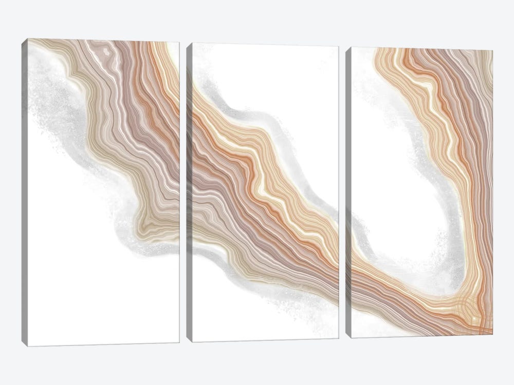Ecru Deviation Iridescence by 5by5collective 3-piece Canvas Art Print