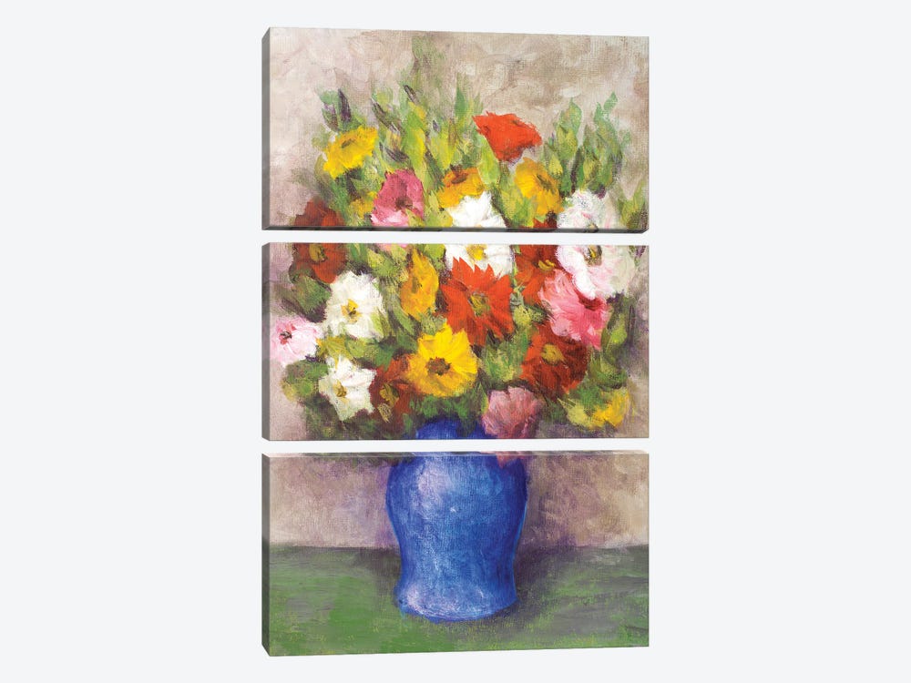 Vase Of Beauty I by Walt Johnson 3-piece Canvas Print
