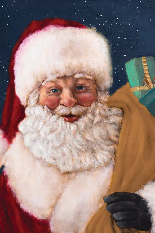 Jolly Saint Nick With Starry Night