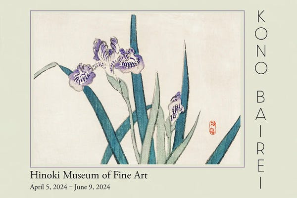 Irises: Barei Exhibition Flowers II by Kono Bairei