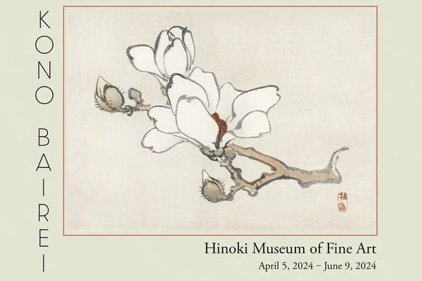 Magnolias: Barei Exhibition Flowers III by Kono Bairei