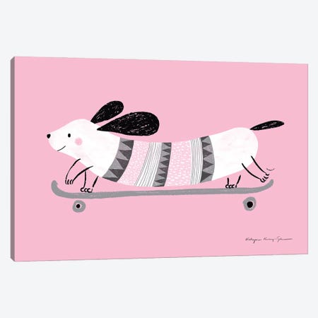 Pink Dog Canvas Print #WKT2} by Kasia Kucwaj-Tybur Canvas Print