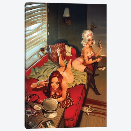 We Have A High Life Together With A Girlfriend Canvas Print #WKZ12} by Waldemar Kazak Canvas Print