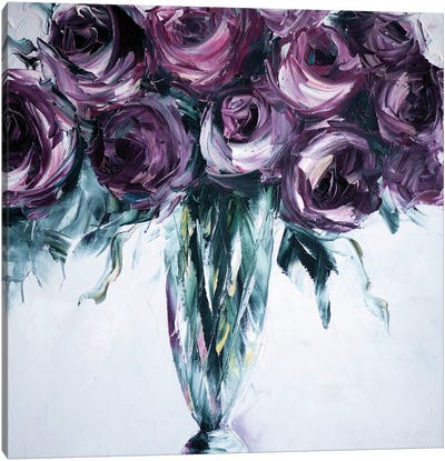 Roses in Vase Canvas Art Print