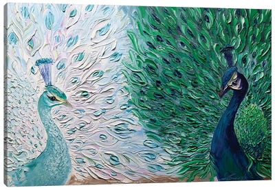 Peacock II Canvas Art Print - Love Birds
