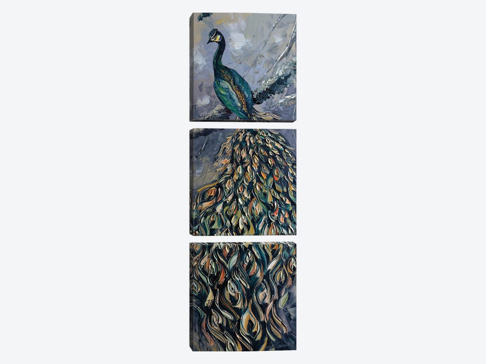 Peacock IV by Willson Lau 3-piece Canvas Art Print