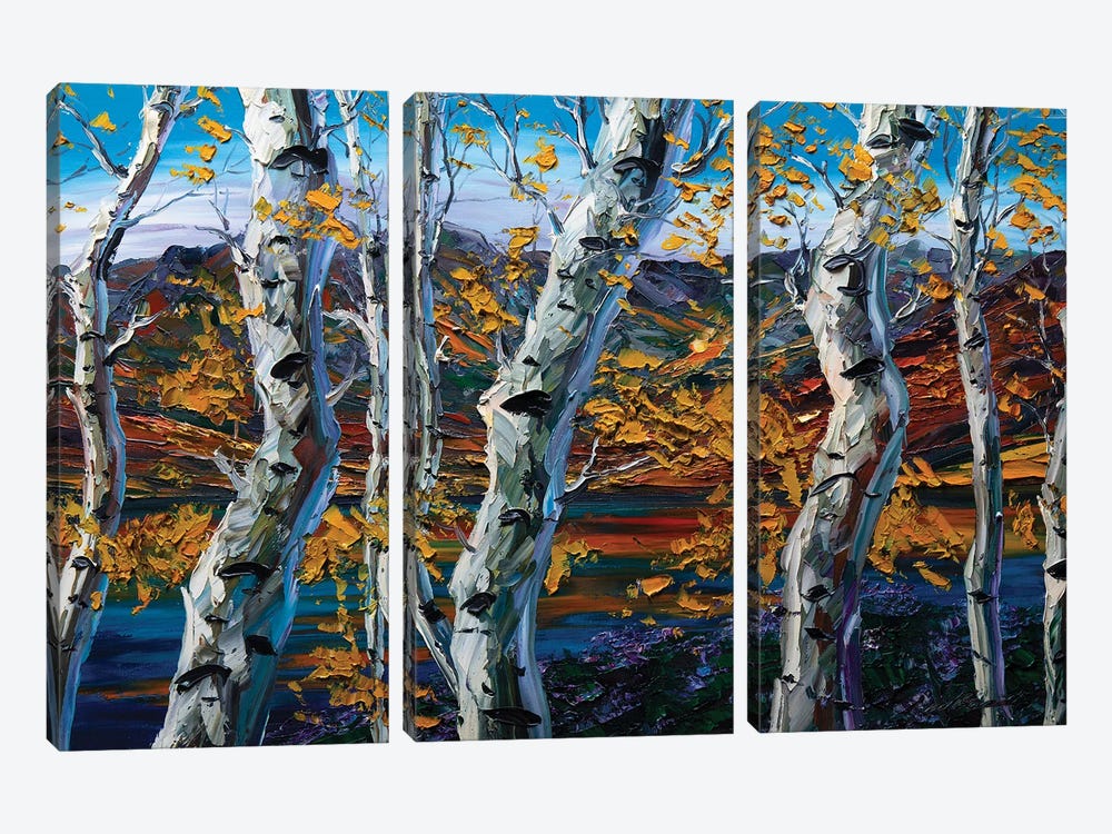 Birch Forest II by Willson Lau 3-piece Canvas Art
