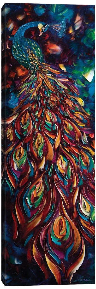Peacock IX Canvas Art Print - Palette Knife Prints