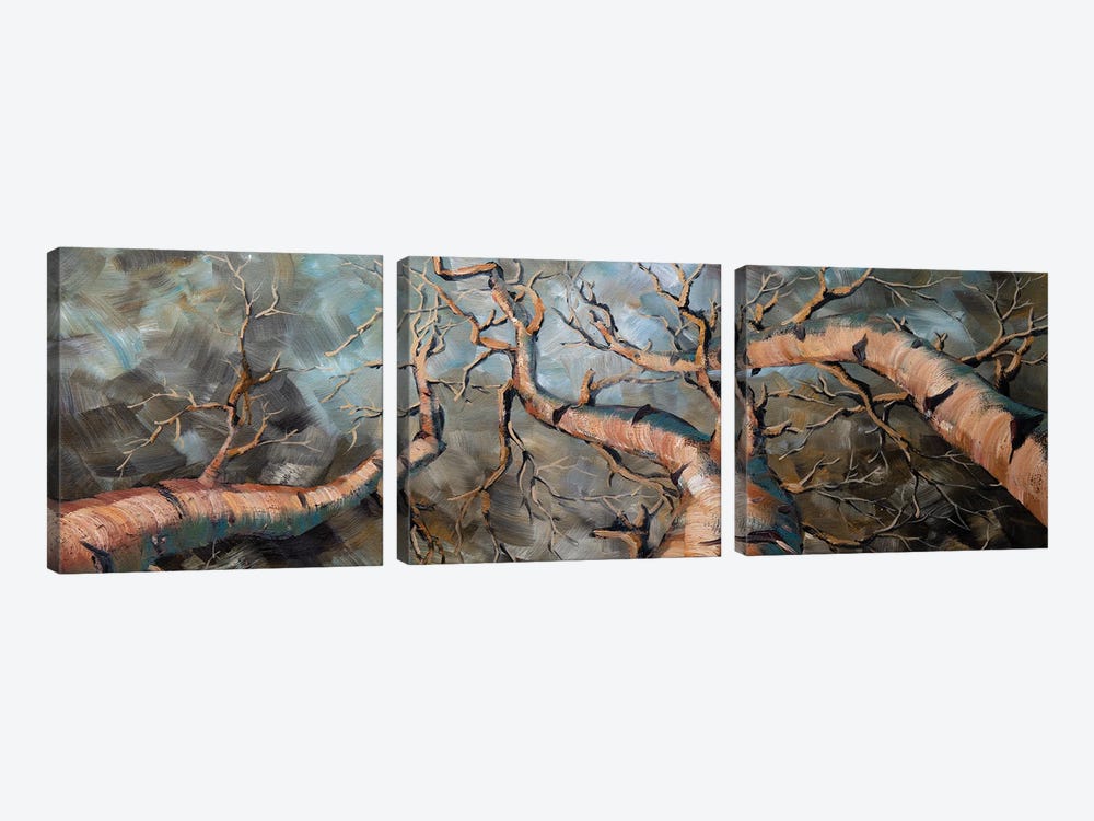 Birch Forest III by Willson Lau 3-piece Canvas Art Print