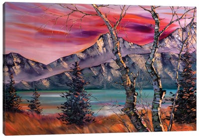 The Snow Mountains Series I - The Call from Afar Canvas Art Print - Mountain Sunrise & Sunset Art