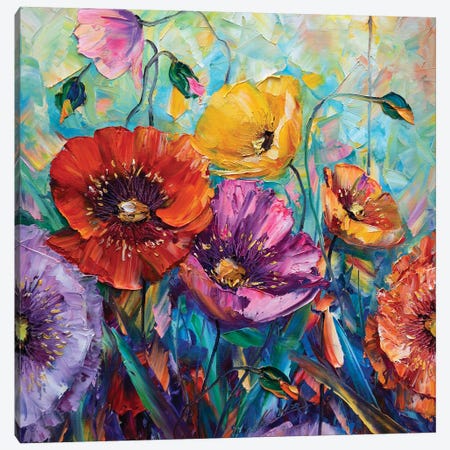 Poppy Field I Canvas Print #WLA3} by Willson Lau Canvas Art