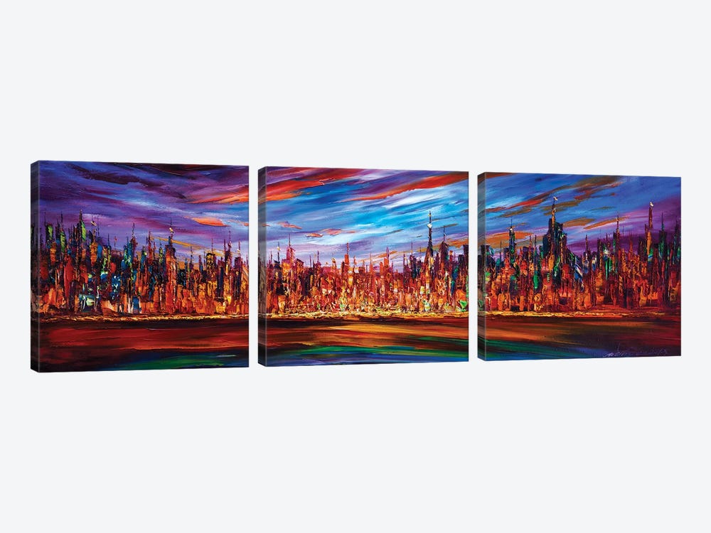 Modern City Skyline by Willson Lau 3-piece Canvas Art Print