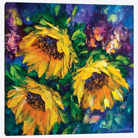 Sunflower Field Canvas Print #WLA67} by Willson Lau Canvas Art Print