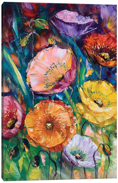 Poppy Field II Canvas Art Print - All Things Van Gogh