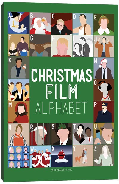 Holiday Alphabet Canvas Art Print - Christmas Signs & Sentiments
