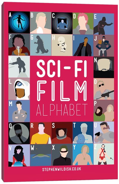 Sci-fi Alphabet Canvas Art Print - Full Alphabet Art