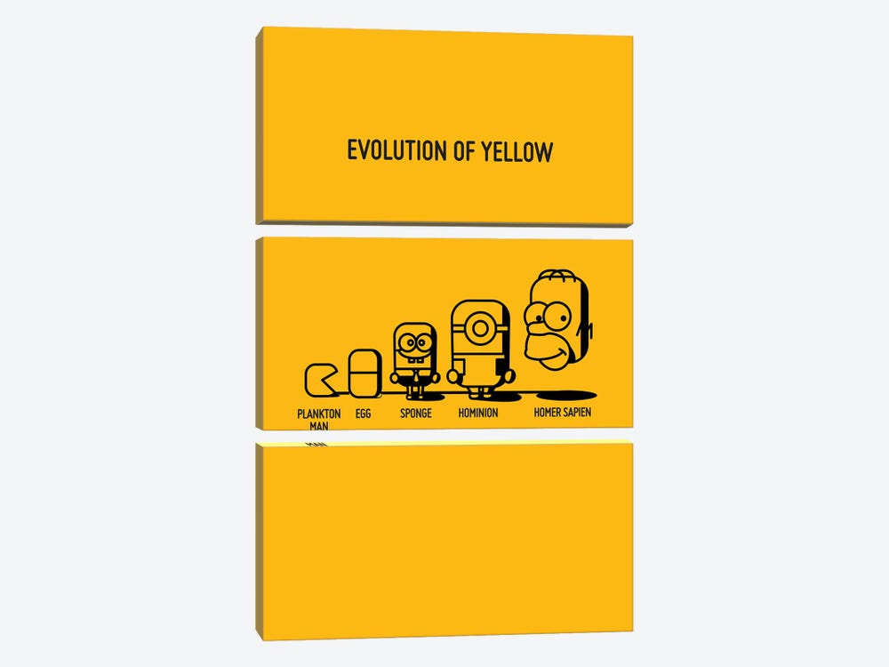 Evolution Of Yellow by Stephen Wildish 3-piece Canvas Art