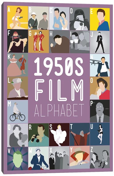 1950s Film Alphabet Canvas Art Print - Paul Newman