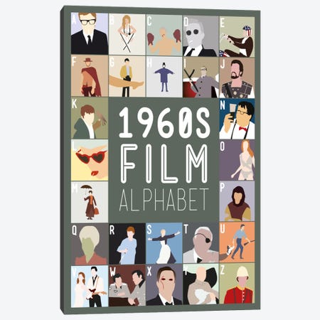 1960s Film Alphabet Canvas Print #WLD80} by Stephen Wildish Art Print