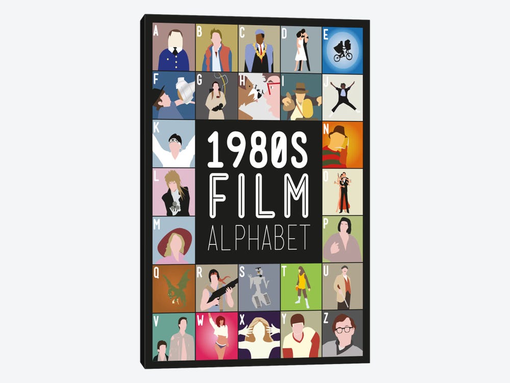 1980s Film Alphabet by Stephen Wildish 1-piece Canvas Artwork