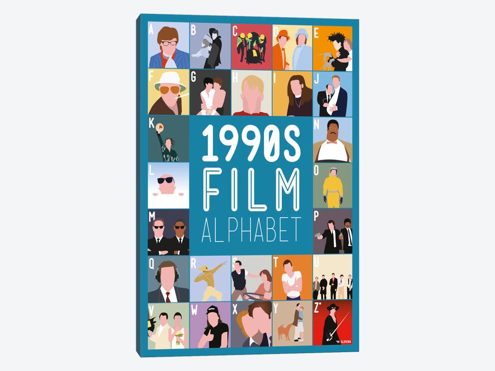 1990s Film Alphabet 1-piece Canvas Print