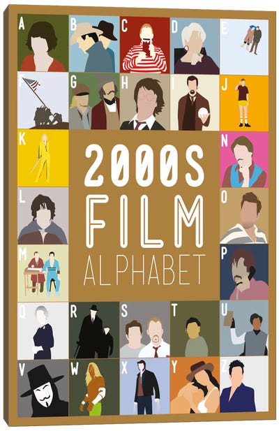 2000s Film Alphabet Canvas Art Print - Leonardo DiCaprio