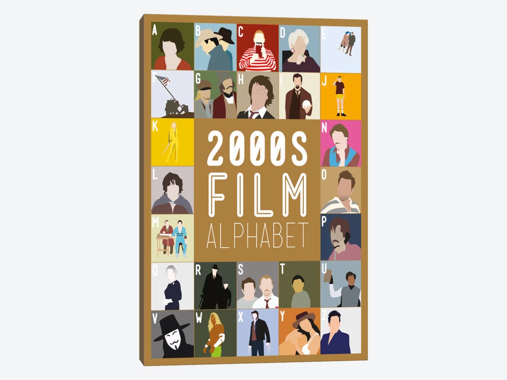 2000s Film Alphabet by Stephen Wildish 1-piece Canvas Artwork