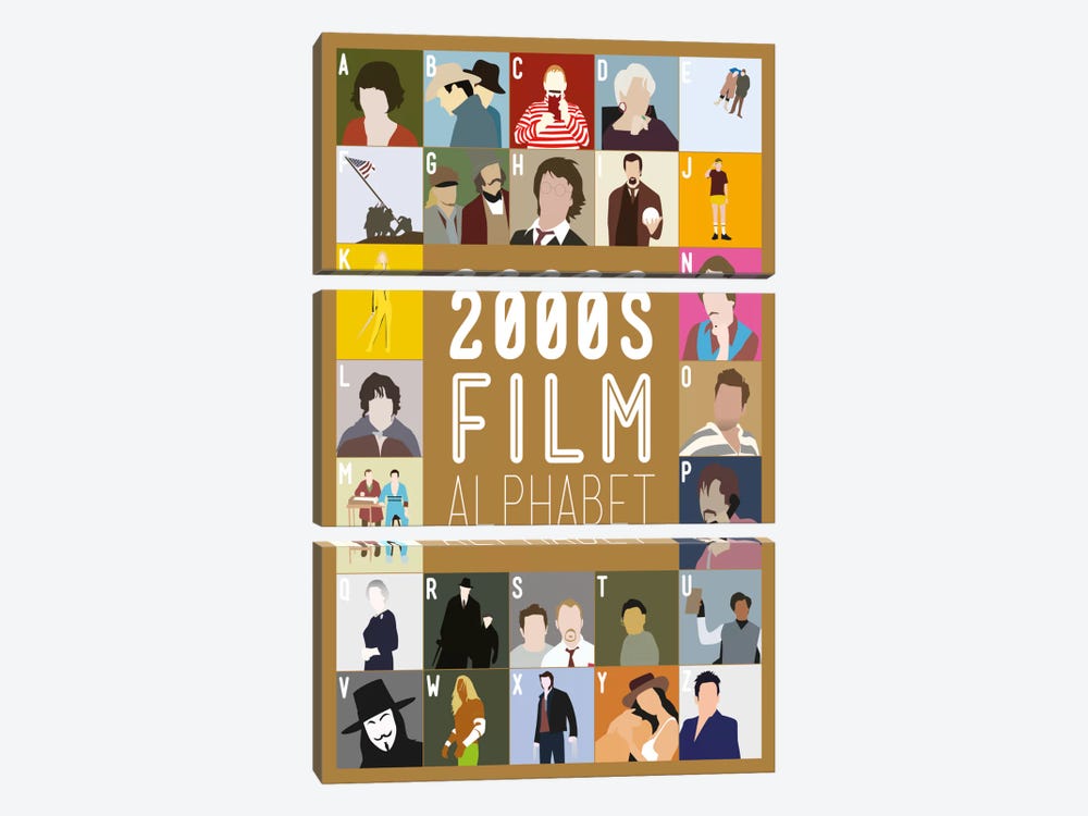 2000s Film Alphabet by Stephen Wildish 3-piece Canvas Art