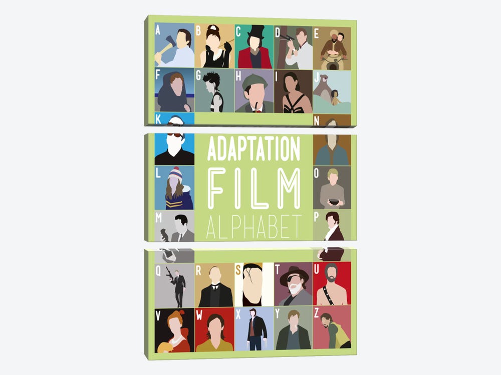 Adaptation Film Alphabet by Stephen Wildish 3-piece Canvas Wall Art