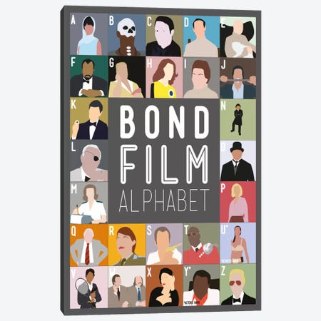 Bond Film Alphabet Canvas Print #WLD87} by Stephen Wildish Canvas Art