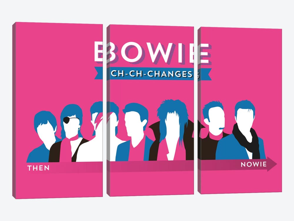 Bowie Ch-Ch-Changes by Stephen Wildish 3-piece Canvas Art Print