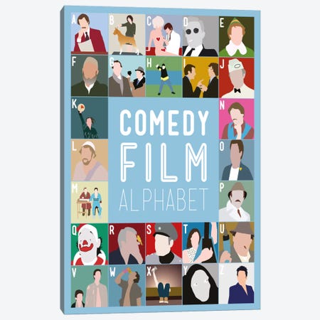 Comedy Film Alphabet Canvas Print #WLD90} by Stephen Wildish Canvas Artwork