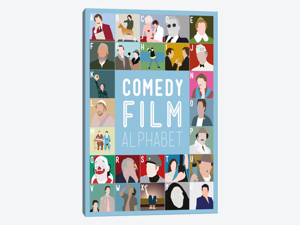 Comedy Film Alphabet by Stephen Wildish 1-piece Art Print