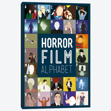 Horror Film Alphabet Canvas Print #WLD93} by Stephen Wildish Canvas Artwork