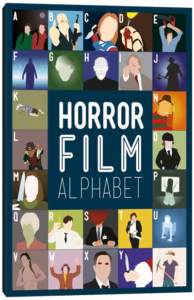 Horror Film Alphabet Canvas Art Print - Jonathan Breck