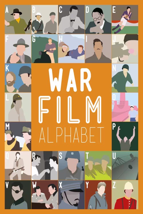 War Film Alphabet by Stephen Wildish wall art