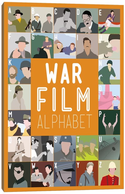 War Film Alphabet Canvas Art Print - Matt Damon
