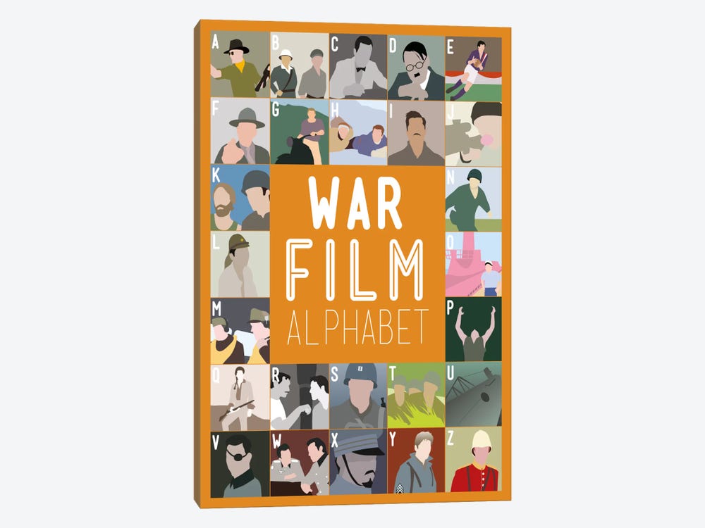 War Film Alphabet by Stephen Wildish 1-piece Canvas Wall Art