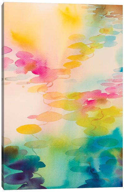 Reflections On Water III Canvas Art Print - Pantone Ultra Violet 2018